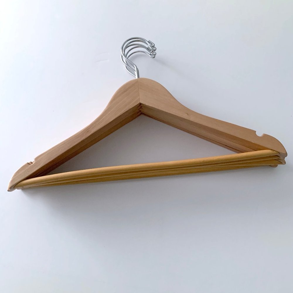 10pc Wooden Hangers Petite Size 15.5"